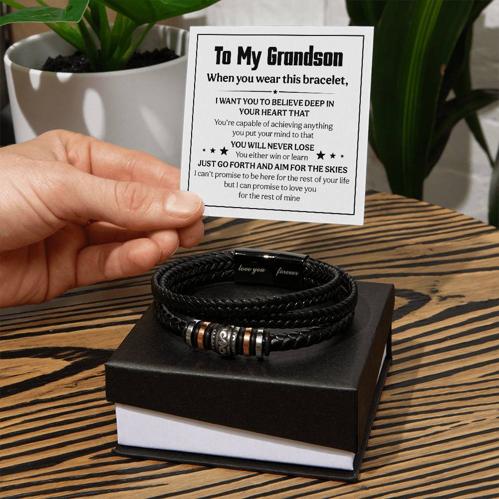 Love You Forever To My Grandson Bracelet Believe Deep
