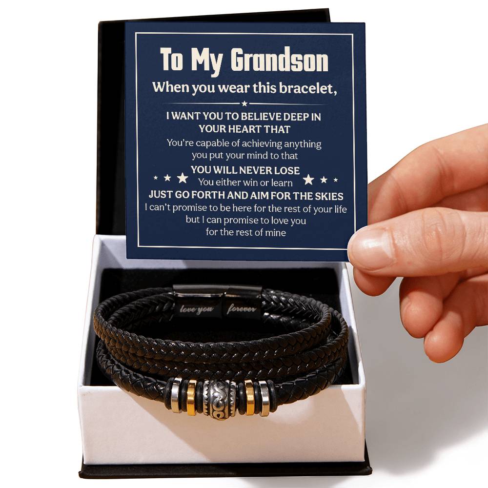 Love You Forever To My Grandson Bracelet Will Never Lose
