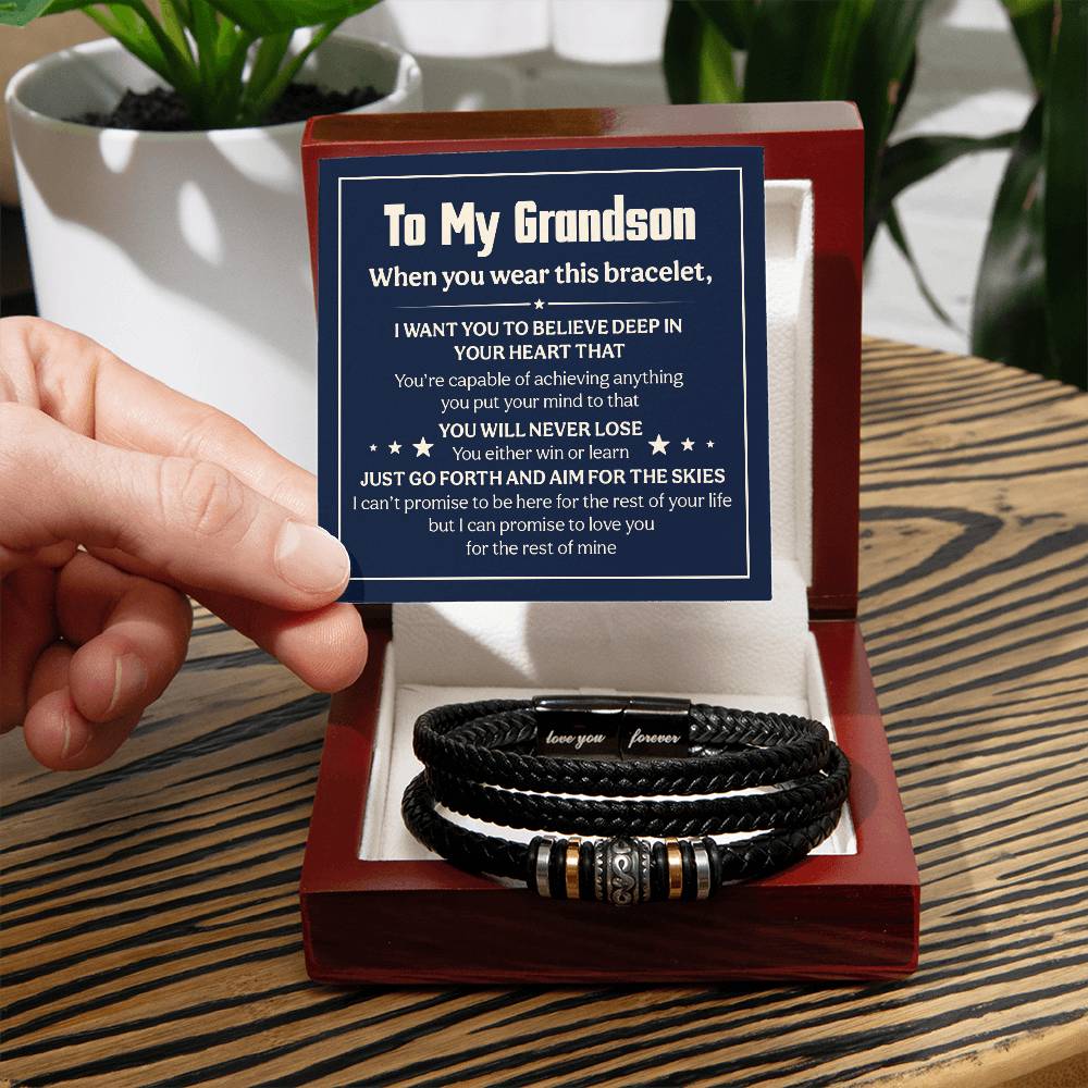 Love You Forever To My Grandson Bracelet Will Never Lose