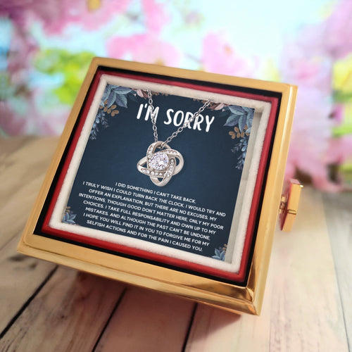 I'm Sorry Gifts For Her - Love Knot with Rotating Rose Gift Box